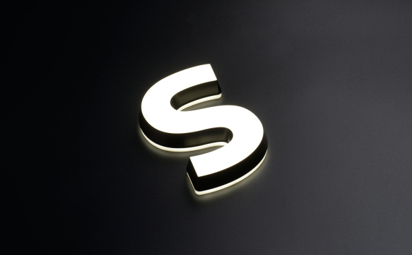 背面迷你发光字