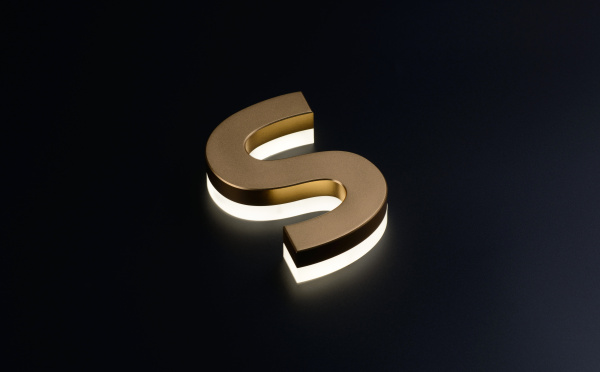 钛金铝镁字倒角发光字